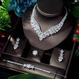 Glamorous Designer  AAAA+ Cubic Zircon Diamonds 4 piece Wedding Jewelry Wedding Bridal Set