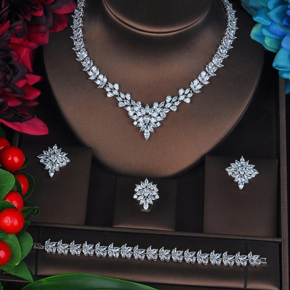 Beautiful Marquise Cut Designer AAAA+ Quality Zircon Diamonds 4 piece Bridal Wedding Jewelry Set - BridalSparkles