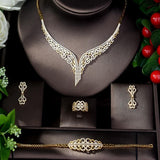 High Quality Designer AAAA+ Quality Cubic Zirconia Diamonds 4 piece Jewelry Wedding Bridal Set - BridalSparkles