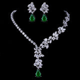 Unique Design AAA+ Zircon Diamonds and Crystals Choker Necklace Stud Earrings Bridal Wedding Jewelry Set - BridalSparkles