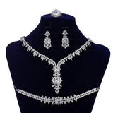 Splendid Vintage AAAA+ High Quality Cubic Zircon Diamonds 4 Piece Bridal Jewelry Jet - BridalSparkles