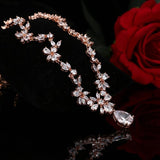 Gorgeous AAA+ CZ Diamond Stones Flower Design Wedding Jewelry Set - BridalSparkles