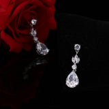 Gorgeous AAA+ CZ Diamond Stones Flower Design Wedding Jewelry Set - BridalSparkles