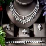Glamorous 4pcs Luxury AAA+ CZ Diamonds Wedding Jewelry Set - BridalSparkles
