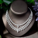 Glamorous 4pcs Luxury AAA+ CZ Diamonds Wedding Jewelry Set - BridalSparkles