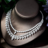 Glamorous 4pcs Luxury AAA+ CZ Diamonds Wedding Jewelry Set - BridalSparkles