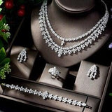 Glamorous 4pcs Luxury AAA+ CZ Diamonds Wedding Jewelry Set - BridalSparkles