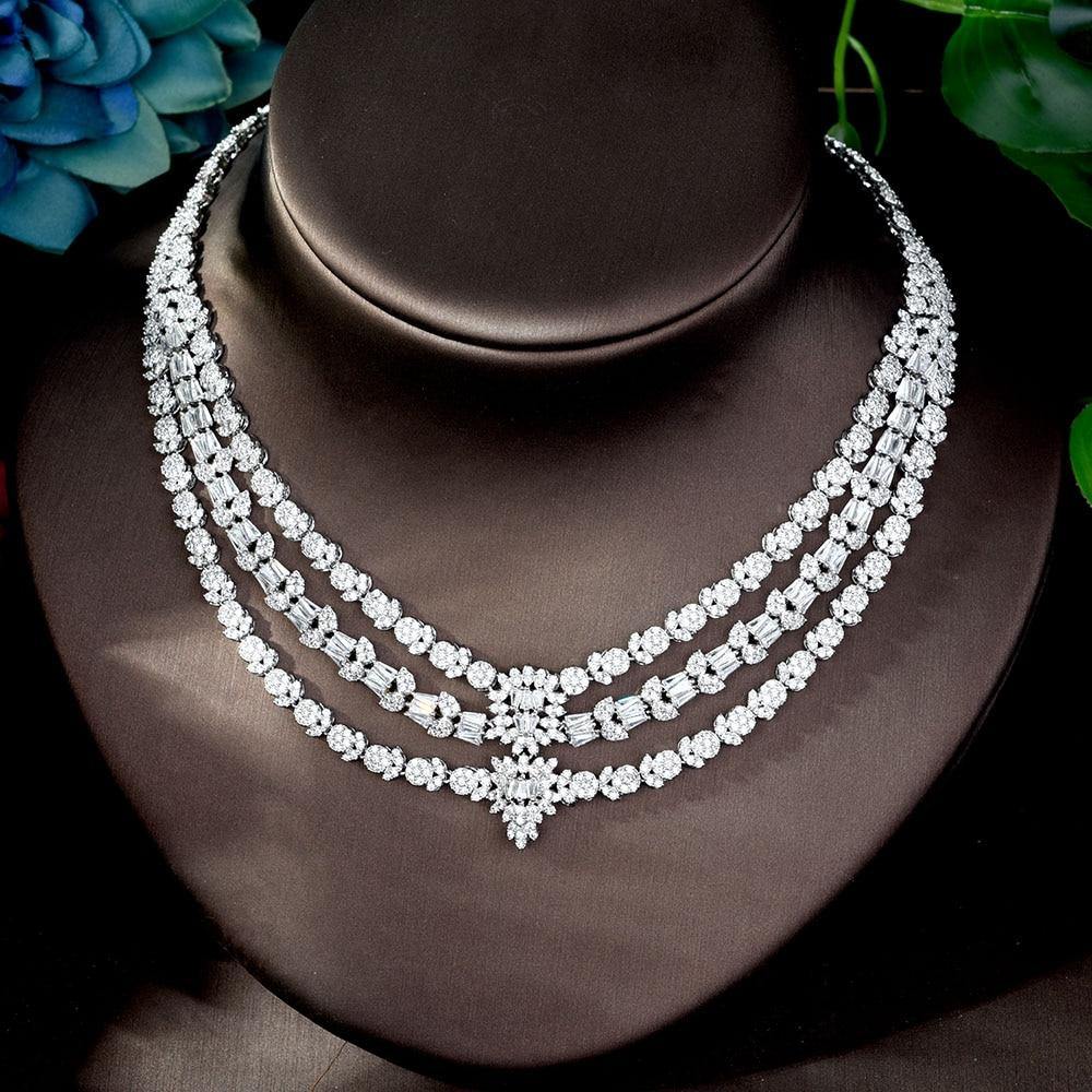 Magnificent Designer AAAA+ Quality Cubic Zirconia Diamonds 4 piece Bridal Wedding Jewelry Set - BridalSparkles
