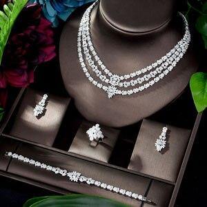 Magnificent Designer AAAA+ Quality Cubic Zirconia Diamonds 4 piece Bridal Wedding Jewelry Set - BridalSparkles