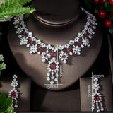 Elegant Famous Design AAAA+ Cubic Zirconia Diamond Crystals Water Drop Shape Bridal Jewelry Set - BridalSparkles