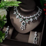 Elegant Famous Design AAAA+ Cubic Zirconia Diamond Crystals Water Drop Shape Bridal Jewelry Set - BridalSparkles