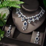 Elegant Famous Design AAAA+ Cubic Zirconia Diamond Crystals Water Drop Shape Bridal Jewelry Set - BridalSparkles