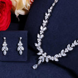 Brilliant AAA+ Quality Cubic Zircon Diamonds Necklace Earrings Wedding Bridal Jewelry Set - Best Seller