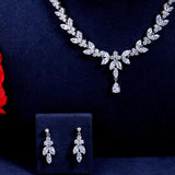 Brilliant AAA+ Quality Cubic Zircon Diamonds Necklace Earrings Wedding Bridal Jewelry Set - Best Seller - BridalSparkles