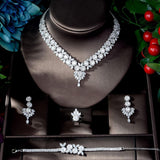 Exclusive Designer AAAA+ Quality Cubic Zirconia Diamonds 4 piece Jewelry Wedding Bridal Set - BridalSparkles