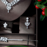 Exclusive Designer AAAA+ Quality Cubic Zirconia Diamonds 4 piece Jewelry Wedding Bridal Set - BridalSparkles