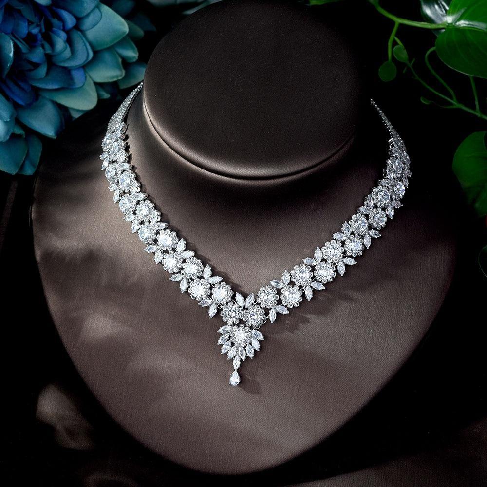 Exclusive Designer AAAA+ Quality Cubic Zirconia Diamonds 4 piece Jewelry Wedding Bridal Set - BridalSparkles