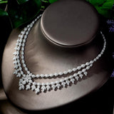 Charming Designer AAAA+ Zircon Diamonds 4 piece Bridal Wedding Jewellery Set - BridalSparkles