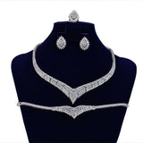 Magnificent High Quality AAAA+ Cubic Zirconia Diamonds 4 piece Bridal Wedding Jewelry Set