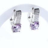 Purple AAA+ Quality Zirconia Bridal Wedding Jewelry Set with  Silver 925 Necklace Ring Earrings Bracelet - BridalSparkles