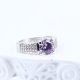 Purple AAA+ Quality Zirconia Bridal Wedding Jewelry Set with  Silver 925 Necklace Ring Earrings Bracelet - BridalSparkles