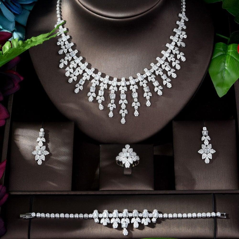 Glamorous Luxury AAA+ CZ Diamonds  Wedding Jewelry Set - BridalSparkles
