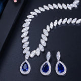 Alluring High Quality AAA+ Cubic Zirconia Wedding Necklace and Earrings Luxury Crystal Bridal Jewelry Set - BridalSparkles