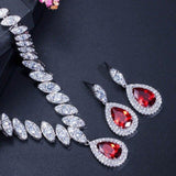 Alluring High Quality AAA+ Cubic Zirconia Wedding Necklace and Earrings Luxury Crystal Bridal Jewelry Set - BridalSparkles