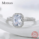 Exquisite AAAAA Zirconia 925 Solid Silver Ring For Wedding - BridalSparkles