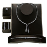 Delicate AAAA+ Quality Cubic Zirconia Necklace Earrings Ring And Bracelet Bridal Jewelry Set - BridalSparkles