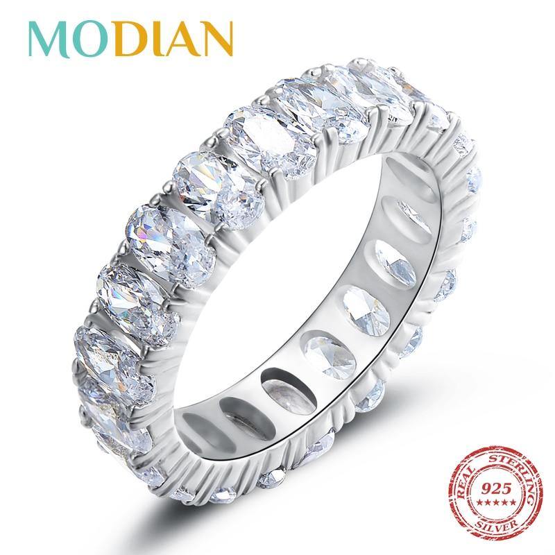 Classy 925 Sterling Silver AAAAA CZ Classic Oval Sparkling Wedding Engagement Ring - BridalSparkles