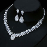 Luxurious AAA+ Austrian Rhinestone Crystals Necklace Earrings Wedding Jewelry Sets