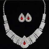 Luxurious AAA+ Austrian Rhinestone Crystals Necklace Earrings Wedding Jewelry Sets - BridalSparkles