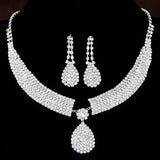 Luxurious AAA+ Austrian Rhinestone Crystals Necklace Earrings Wedding Jewelry Sets - BridalSparkles