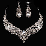 Luxurious AAA+ Austrian Rhinestone Crystals Necklace Earrings Wedding Jewelry Sets - BridalSparkles