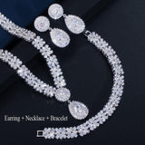 Exclusive Luxury AAA+ Cubic Zirconia Diamonds Necklace Earring Bracelet Bridal Jewelry Set - Best Seller - BridalSparkles