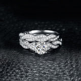 925 Sterling Silver Bridal Infinity Engagement Wedding Ring - BridalSparkles