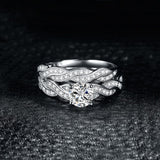 925 Sterling Silver Bridal Infinity Engagement Wedding Ring