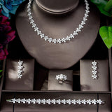 Luxury High Quality Designer AAAA+ Cubic Zirconia Diamonds Leaf  4 piece Wedding Bridal Jewelry - BridalSparkles