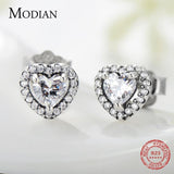 Charming 925 Sterling Silver AAAA Quality Zircon Wedding Jewelry Set with Heart Pendant Ring Earrings - BridalSparkles