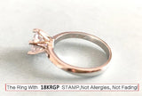 Superb 18KRGP Stamp Silver Base AAAA+ Quality Solitaire 2.0ct Wedding Ring - BridalSparkles