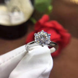Superb 18KRGP Stamp Silver Base AAAA+ Quality Solitaire 2.0ct Wedding Ring