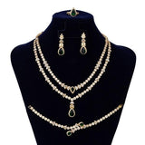 Gorgeous Necklace Earrings Ring Bracelet Bridal Set AAAA+ CZ Diamonds Crystals - BridalSparkles