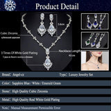 Brilliant Bridal Jewelry Set Design Clear Leaf AAAA Quality Crystals Pendant Earrings Necklace - BridalSparkles