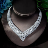 Classy Designer AAAA+ Zirconia CZ Diamonds 4 piece Bridal Wedding Jewelry Set - BridalSparkles