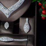 Classy Designer AAAA+ Zirconia CZ Diamonds 4 piece Bridal Wedding Jewelry Set - BridalSparkles
