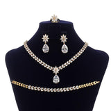 Creative Waterdrop AAAA+ Quality Zircon Diamonds 4 piece Bridal Wedding Jewelry Set - BridalSparkles