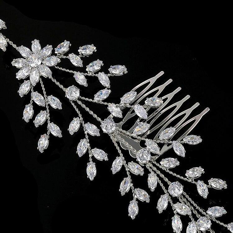 New Fashion Wedding AAAA+ Quality Zircon Diamonds Wedding Hair Accessory - BridalSparkles