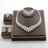 Luxury Noble Micro Pave High Quality AAAA+ Cubic Zirconia Wedding Jewelry Set