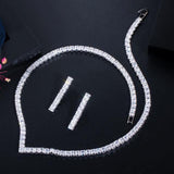 Elegant Bridal 2-Piece Set with AAA+ Cubic Zirconia Diamonds